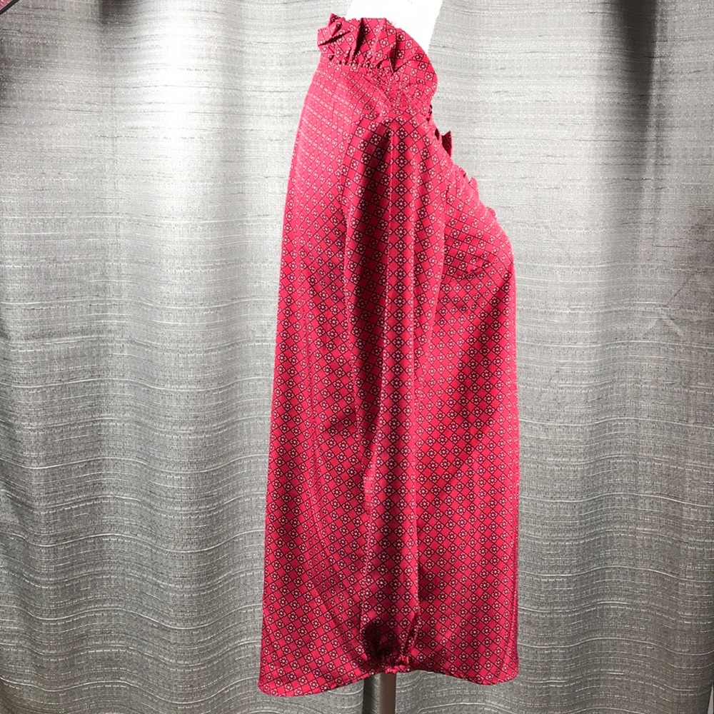 Mudpie Red Ruffle Collard Blouse - Picture 3 of 7